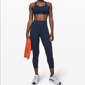 Lululemon In Movement Crop 23 Everlux True Navy